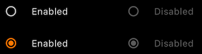ListsRadioButton dark
